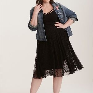 Torrid polka dot netted midi skirt